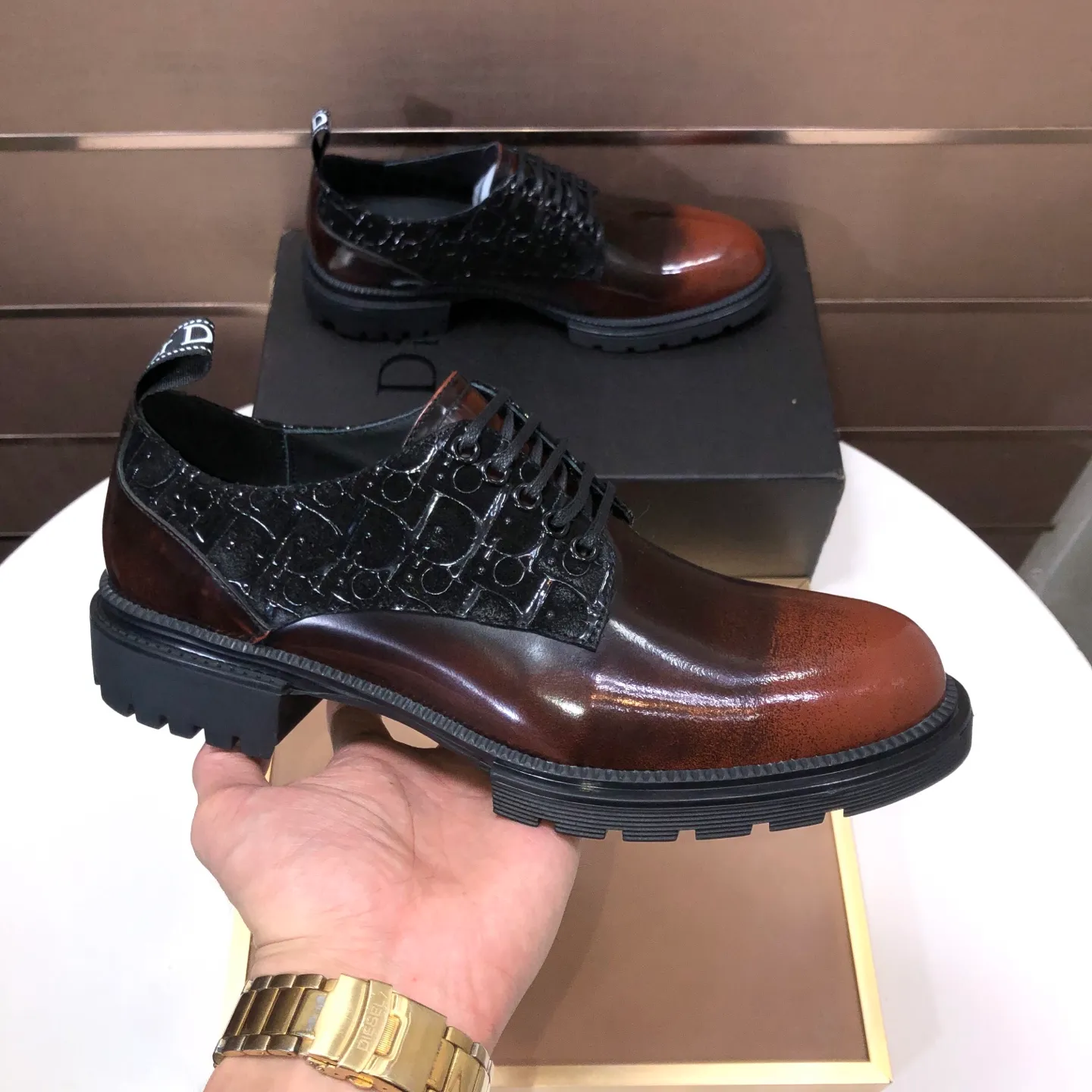 Men's shoes 💰720💰[Dior] (water-dyed cowhide lining) Dior original 1:1 high-quality factory, imported original materials, imported raw cowhide, water-dyed cowhide lining, original TPU outsole, code number: 38-44 (45 customized)